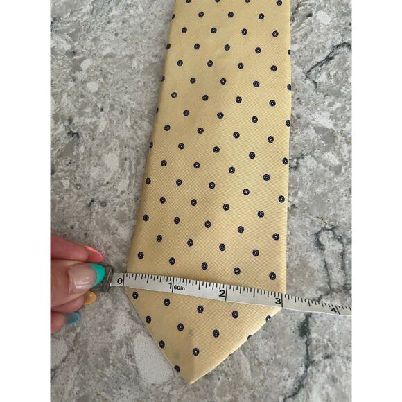 Vintage Bert Pulitzer Men's Silk Neck Tie Yellow Blue Dots Made in USA JL - Picture 7 of 8